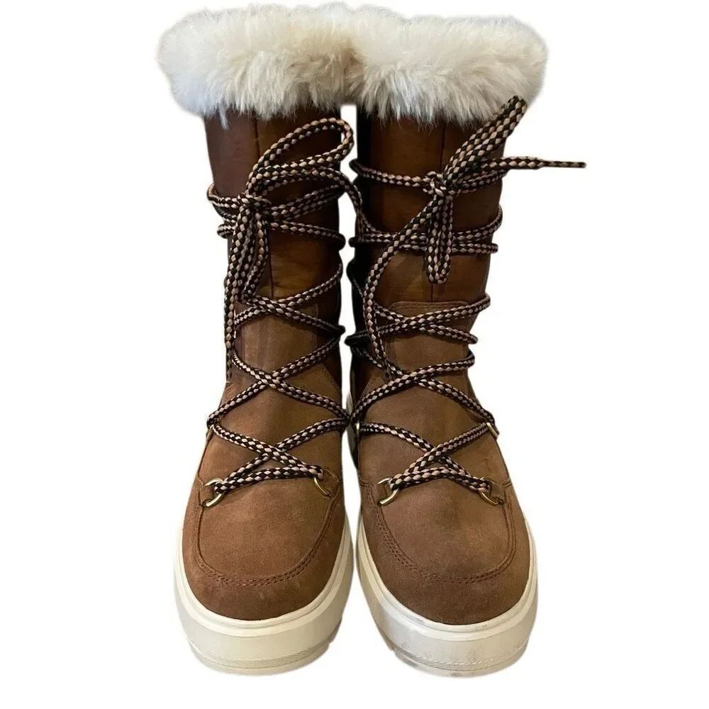 Geox Womens Amphibox Kaula Boots 7 Brown Suede Waterproof Breathable Comfort